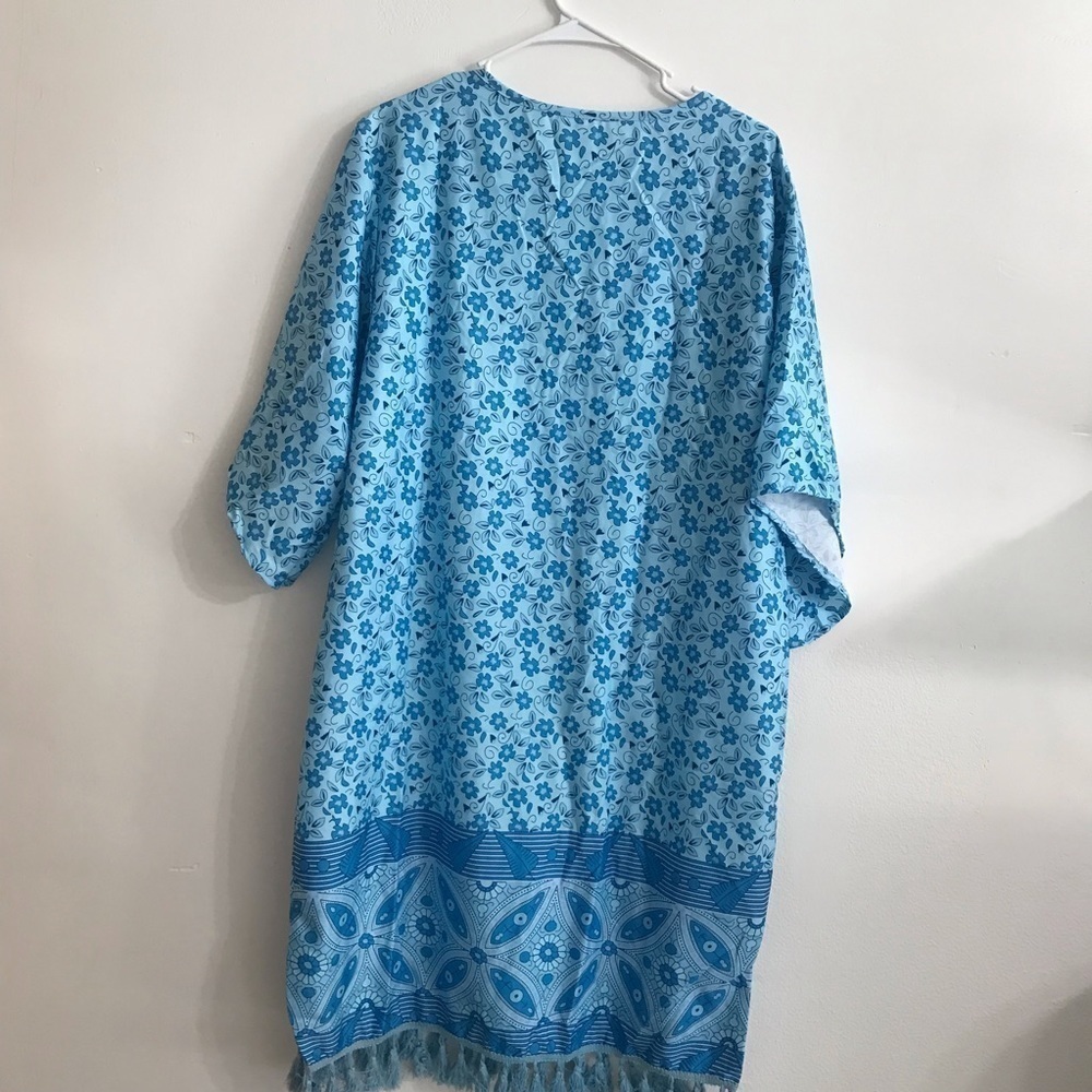MISSLOOK lounge dress comfortable blue Sz Xl 3/4 sleeve - Picture 2 of 4